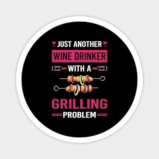 Wine Drinker Grilling Magnet